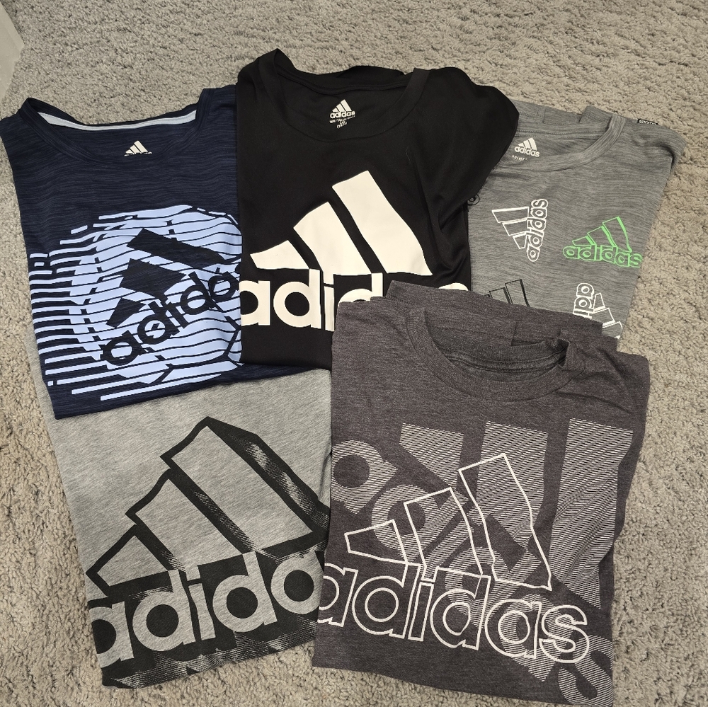 Lot of 5 Boys Large Adidas shirts